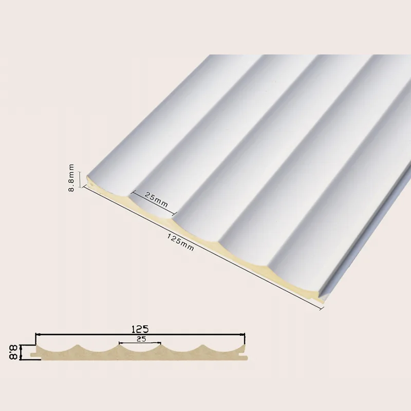 125 Solidny wpuszczany panel ścienny z 5 karbowanymi siatkami
